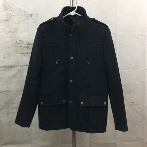 H&M Jackets & Blazers - H&M Black Zipper snap 38R  jacket wool blend lined